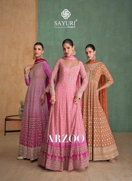 Arzoo By Sayuri Designer Georgette Gown With Dupatta Wholesale Online Catalog